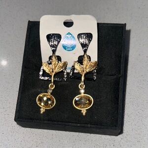 Gold Leaf Drop Earrings